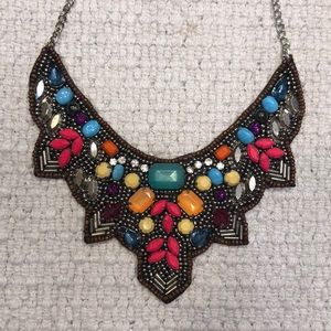 Beaded/jeweled bib necklace EUC